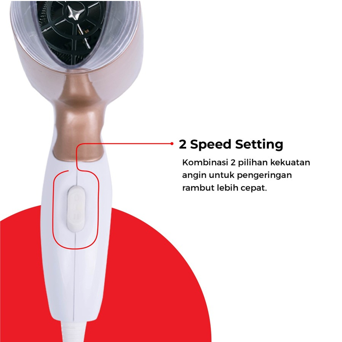 Maspion Hair Dryer Lipat 400 Watt - MHD103WG Gold